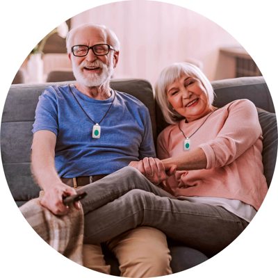 happy couple with medical alert pendants happy couple with medical alert pendants